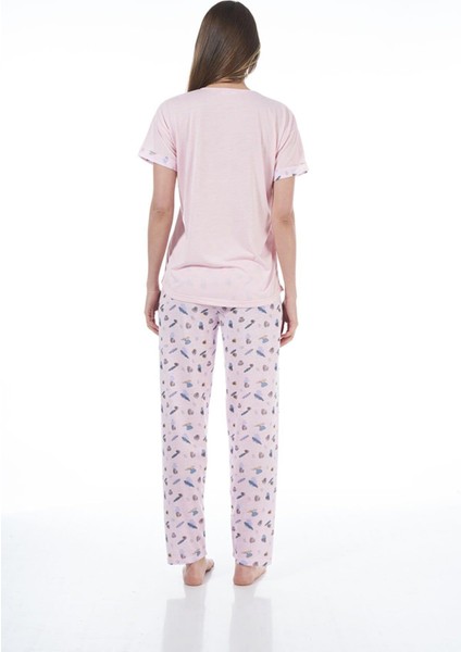 22122 Kadın Kısa Kollu Viskon Pijama Takımı modelleri