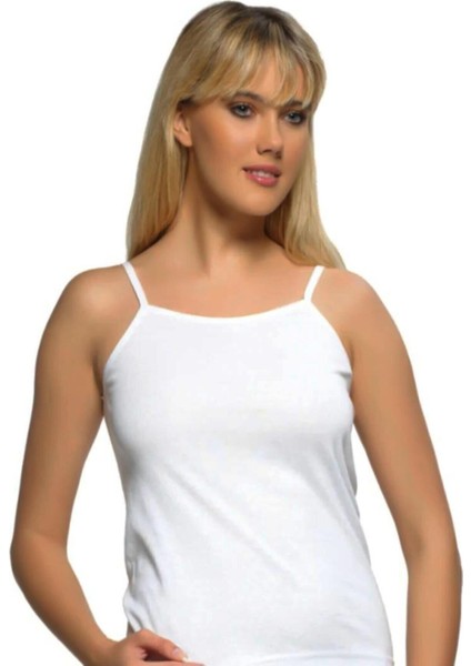 Kadın Likralı Ip Askılı Düz Biyeli Atlet 4047 - 3 Adet