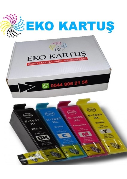 Epson Workforce WF-2660DWF 4 RENK(16XL T1631-1634 ) Muadil Kartuş,