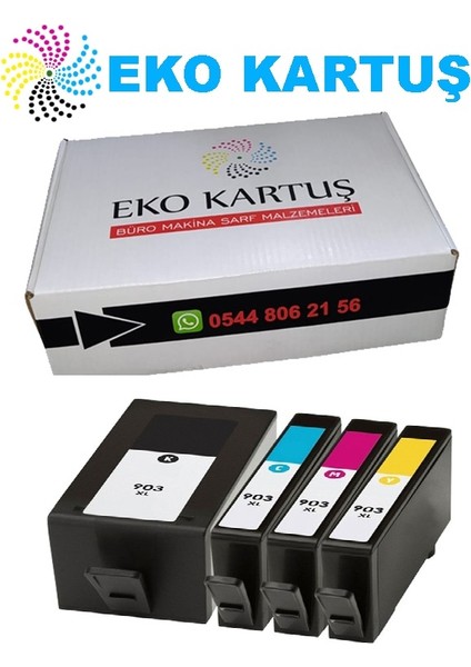 Eko Kartuş Hp 903XL 4 Renk Muadil Kartuş Seti