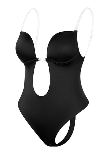 Kadın Derin V Yaka Vücut Şekillendirici Straplez Bodysuit Dikişsiz (Yurt Dışından)