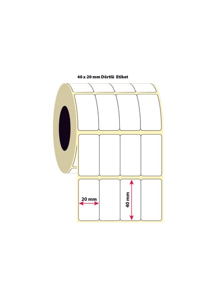 40X20MM Dörtlü Silver Mat Etiket | 6 Rulo | 5000 Sarım |