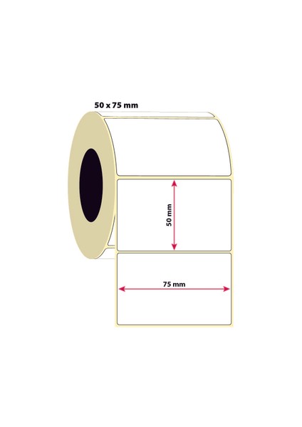 İşimiz Etiket 50X75MM Silver Mat Etiket | 6 Rulo | 1000 Sarım |