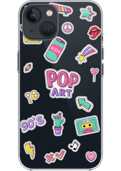 Apple iPhone 13 Mini Pop Art Sticker Tasarımlı Kılıf