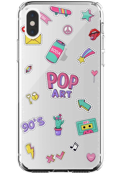 Apple iPhone Xs Max Pop Art Sticker Tasarımlı Kılıf