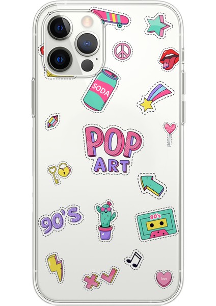 Apple iPhone 12 Pro Pop Art Sticker Tasarımlı Kılıf