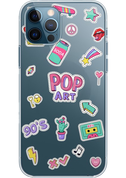 Apple iPhone 12 Pro Pop Art Sticker Tasarımlı Kılıf