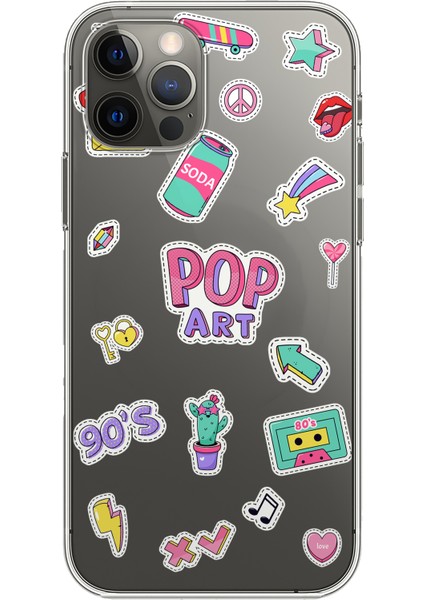 Apple iPhone 12 Pro Pop Art Sticker Tasarımlı Kılıf