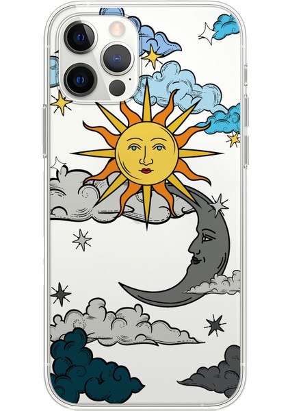 Apple iPhone 12 Pro Sun Moon Tasarımlı Kılıf