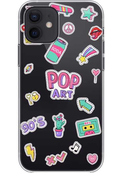 Apple iPhone 12 Mini Pop Art Sticker Tasarımlı Kılıf modelleri