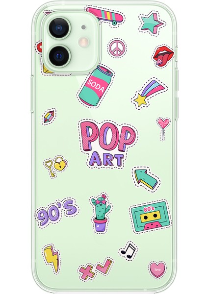 Apple iPhone 12 Mini Pop Art Sticker Tasarımlı Kılıf fırsatları