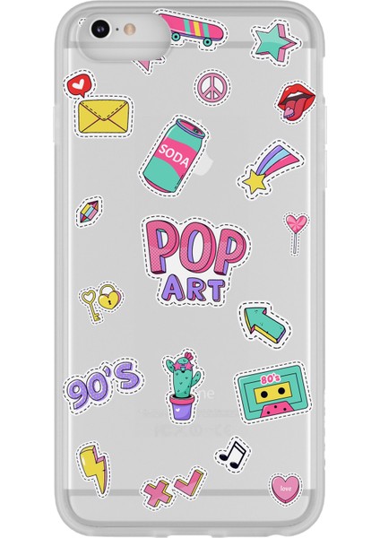 Apple iPhone 6 Plus Pop Art Sticker Tasarımlı Kılıf