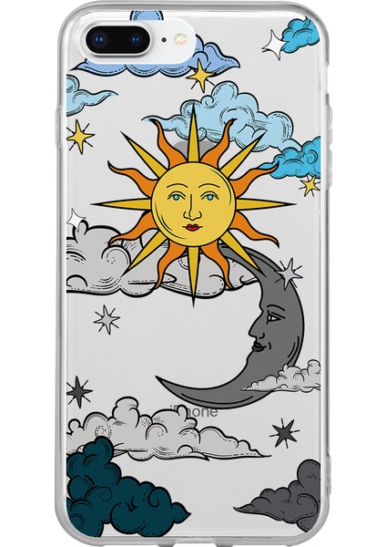 Apple iPhone 8 Plus Sun Moon Tasarımlı Kılıf