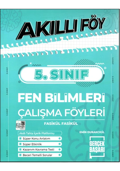 Gerçek Başarı Yayınları 5.Sınıf Fen Bilimleri Çalışma Föyleri Fasikül-Fasikül Akıllı Föy (Ciltli)