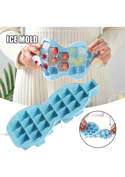 21 Izgaralar Gıda Sınıfı Buzdolabı Dıy Buz Kutusu Ice Cube Kalıp Silikon Buz Tepsisi (Yurt Dışından)