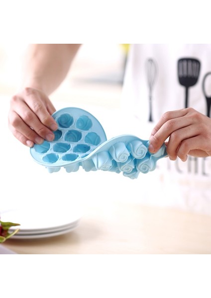 21 Izgaralar Gıda Sınıfı Buzdolabı Dıy Buz Kutusu Ice Cube Kalıp Silikon Buz Tepsisi (Yurt Dışından)
