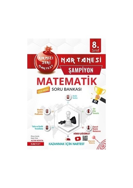 8. Sınıf Kırmızı Nar Tanesi Şampiyon Matematik Soru Bankası Altın Sorular