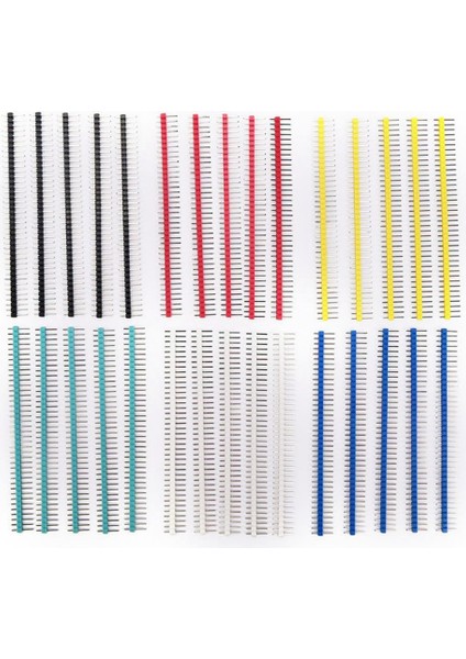 30 Adet 40 Pin Erkek Header Seti 6 Renkli 2.54MM Kırılabilir