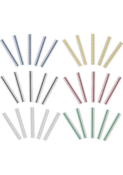30 Adet 40 Pin Erkek Header Seti 6 Renkli 2.54MM Kırılabilir