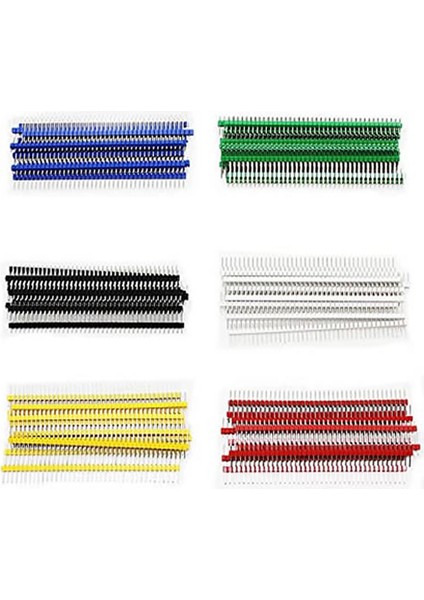 30 Adet 40 Pin Erkek Header Seti 6 Renkli 2.54MM Kırılabilir