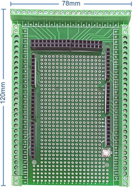 Arduino Mega 2560 Terminal Adapter Shield 3.5mm Klemens Genişleme