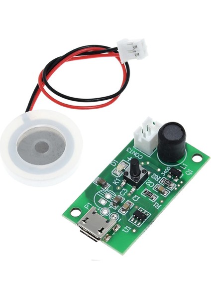 Micro USB Ultrasonik Nem Üretici Devre + Seramik Disk Transducer