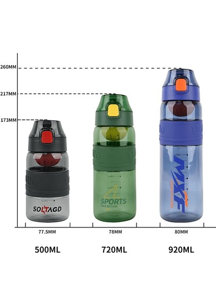 Büyük Kapasiteli Spor Kupası 720 ml. Siyah Gri (Yurt Dışından)