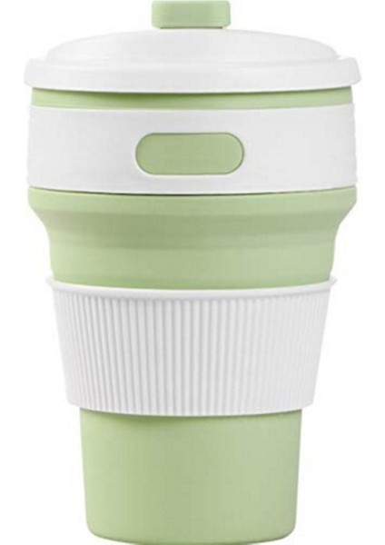 350 ml. Katlanır TaşınABilir Silikon Teleskopik İçme Kahve Kupası Yeşil (Yurt Dışından)
