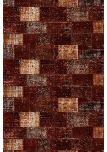Modern Patchwork Kahverengi Dijital Baskı Halı Kaydırmaz Ince Yıkanabilir fiyatları