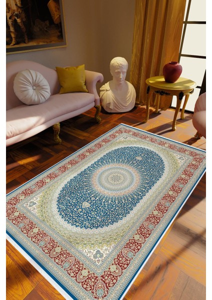 Salon Halısı Eskitme Bordo Kaydırmaz Kesme Yıkanabilir Ince Halı