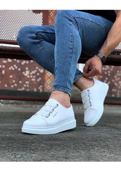 Wagoon WG026 Beyaz Kalın Taban Casual Erkek Ayakkabı