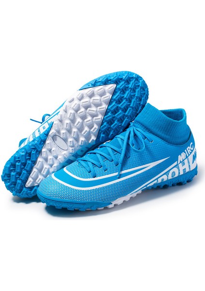 Futbol Ayakkabıları Erkekler Nefes Chuteira Futebol Kapalı Yüksek Top Futbol Kramponları Çim Futbol Cleats Sneakers Çocuklar Ag Futbol Ayakkabısı (Yurt Dışından)