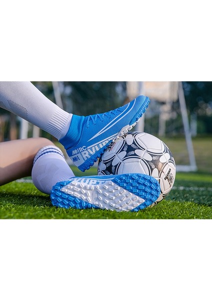 Futbol Ayakkabıları Erkekler Nefes Chuteira Futebol Kapalı Yüksek Top Futbol Kramponları Çim Futbol Cleats Sneakers Çocuklar Ag Futbol Ayakkabısı (Yurt Dışından) fırsatları