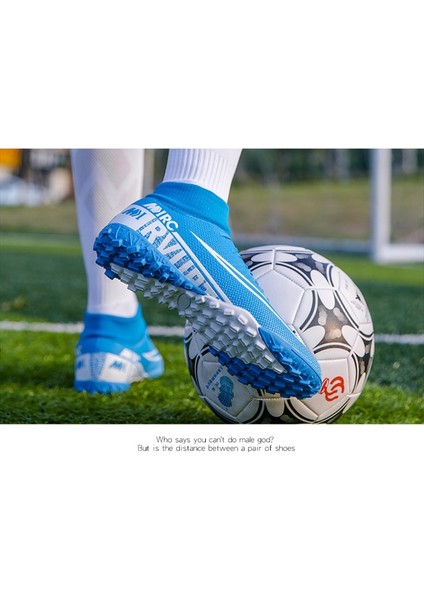 Futbol Ayakkabıları Erkekler Nefes Chuteira Futebol Kapalı Yüksek Top Futbol Kramponları Çim Futbol Cleats Sneakers Çocuklar Ag Futbol Ayakkabısı (Yurt Dışından) indirimleri