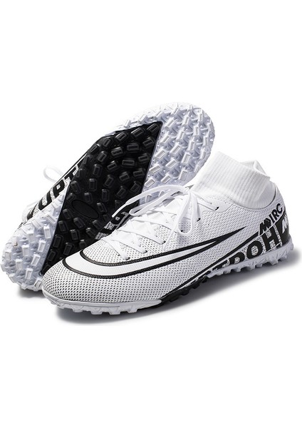 Futbol Ayakkabıları Erkekler Nefes Chuteira Futebol Kapalı Yüksek Top Futbol Kramponları Çim Futbol Cleats Sneakers Çocuklar Ag Futbol Ayakkabısı (Yurt Dışından)