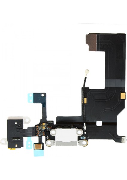 iPhone 5 Şarj Soketi Kulaklık Soketi Mikrofon Filmli Orijinal - Beyaz