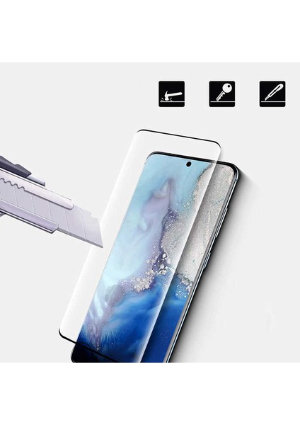 Samsung Galaxy S20 Ekran Koruyucu Kavisli Cam Tam Kaplayan Polymer Nano