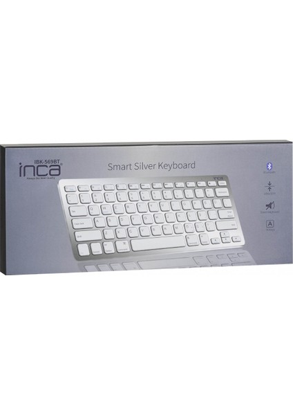 IBK-569BT Pilli Bluetooth Smart Silver Klavye