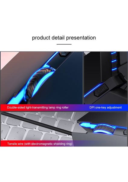 USB Sessiz Mekanik Kablolu Fare Siyah (Yurt Dışından)