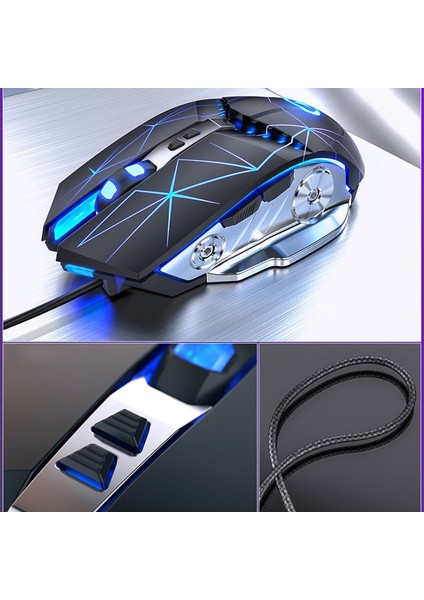 G3PRO 3200DPI 7-Keys Rgb Işık Kablolu Sessiz Fare Siyah (Yurt Dışından)