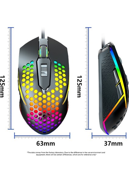 Leaven S50 6 Rgb Işıklı Oyun Kablolu Fare Siyah (Yurt Dışından)