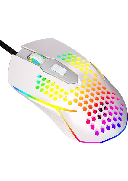 Leaven S50 6 Rgb Işıklı Oyun Kablolu Fare Beyaz (Yurt Dışından)