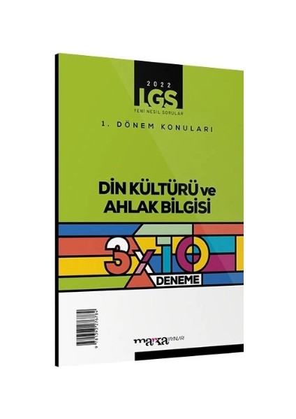 Marka Yayınları LGS 2022 1. Dönem Konuları Din Kültürü ve Ahlak Bilgisi 3 Deneme