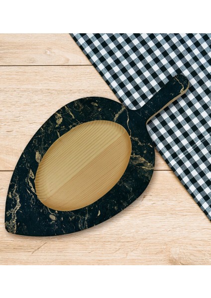 Gift Mermer Tasarımlı Yaprak Şeklinde Doğal Ahşap Servis ve Sunum Tabağı Model 12 indirimleri