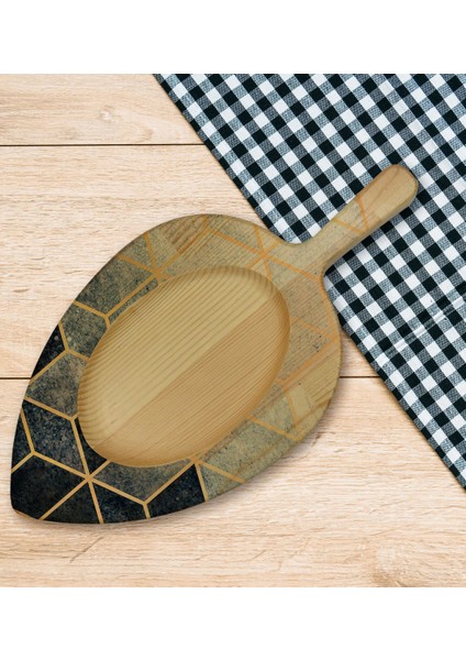 Gift Mermer Tasarımlı Yaprak Şeklinde Doğal Ahşap Servis ve Sunum Tabağı Model 6 indirimleri