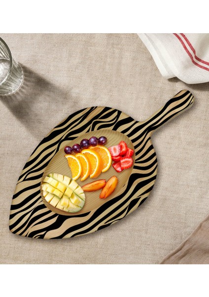 Gift Modern Art Tasarımlı Yaprak Şeklinde Doğal Ahşap Servis ve Sunum Tabağı Model 18