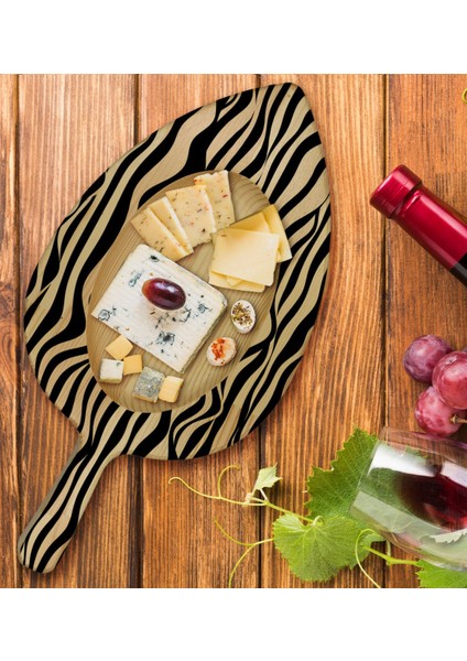 Gift Modern Art Tasarımlı Yaprak Şeklinde Doğal Ahşap Servis ve Sunum Tabağı Model 18