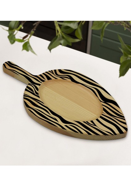 Gift Modern Art Tasarımlı Yaprak Şeklinde Doğal Ahşap Servis ve Sunum Tabağı Model 18