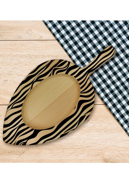 Gift Modern Art Tasarımlı Yaprak Şeklinde Doğal Ahşap Servis ve Sunum Tabağı Model 18