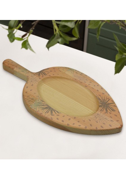 Gift Modern Art Tasarımlı Yaprak Şeklinde Doğal Ahşap Servis ve Sunum Tabağı Model 6 fırsatları